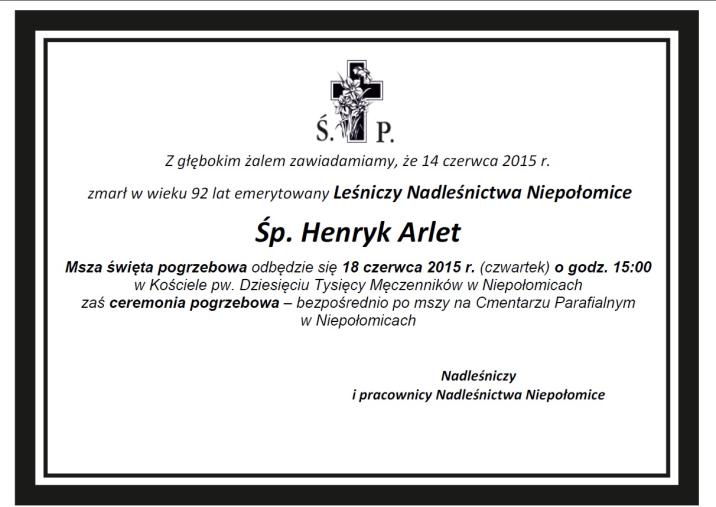 Informacja O śmierci I Pogrzebie Bochnia Informacja o pogrzebie - Aktualności - Nadleśnictwo Niepołomice - Lasy